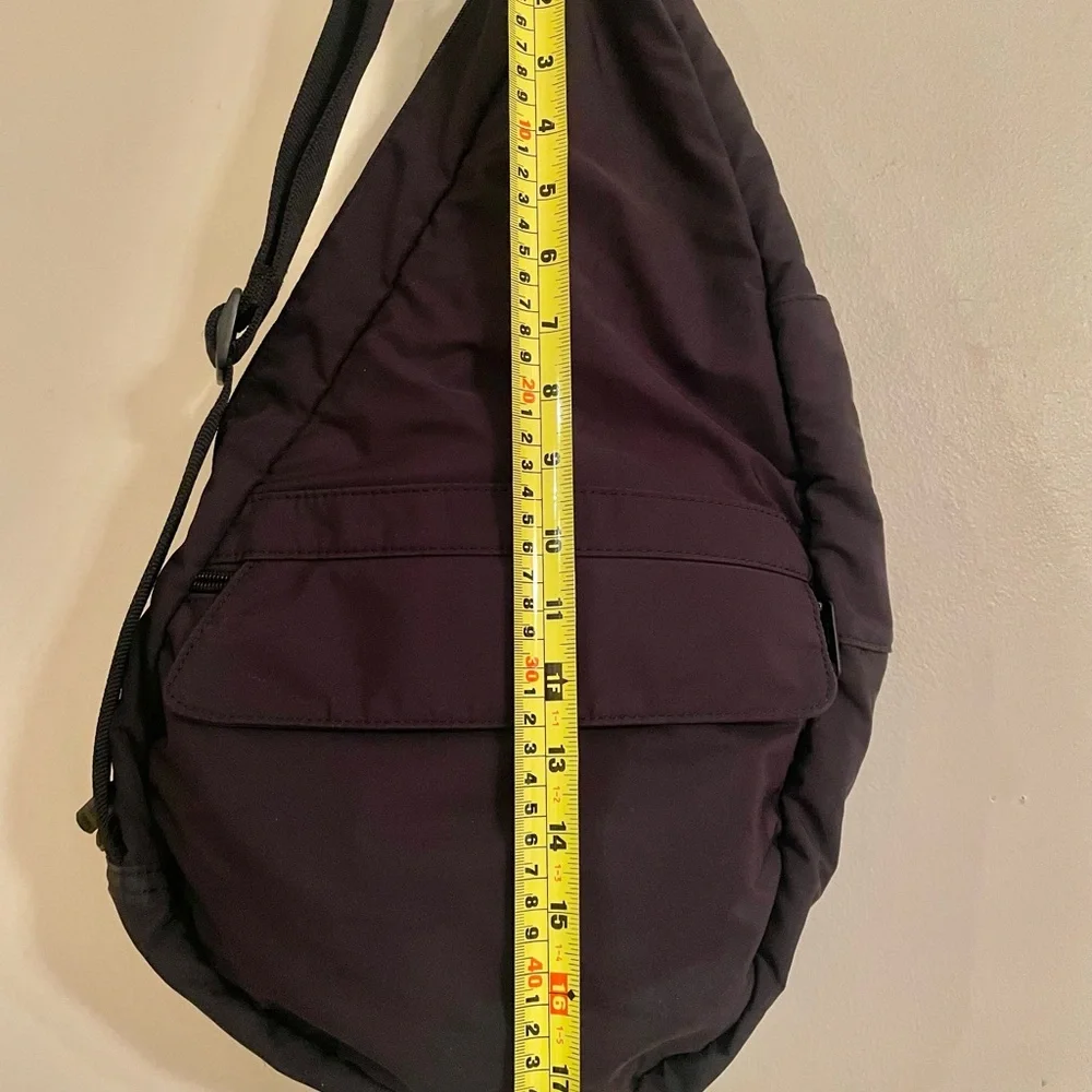 LL Bean Healthy Ameribag Sling Back Bag Black Adjustable Strap Medium